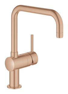 Keukenmengkraan GROHE Minta U-Uitloop Warm Sunset Geborsteld