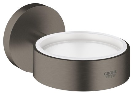 Glas/Zeepschaalhouder GROHE Essentials Hard Graphite Geborsteld