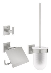 Accessoire set GROHE Start Cube 3-in-1 Met Toiletborstel Supersteel