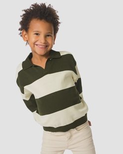 HEMA Kindertrui fijngebreid strepen donkergrijs (donkergrijs)