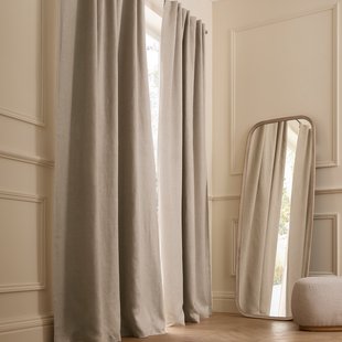 Verduisteringsgordijn van gewassen linnen, verborgen lipjes, Private