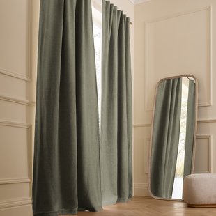 Verduisteringsgordijn van gewassen linnen, verborgen lipjes, Private