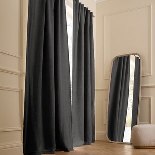 Verduisteringsgordijn van gewassen linnen, verborgen lipjes, Private