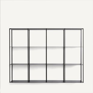 Wandboekenkast in staal, hoogte 100,6 cm, PARALLEL