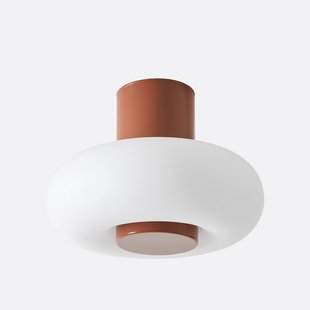 Plafondlamp of wandlamp, ijzer en opaline metaal, OMER