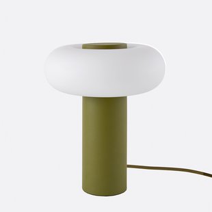 Tafellamp, in ijzer en opaline, H25,6 cm, OMER