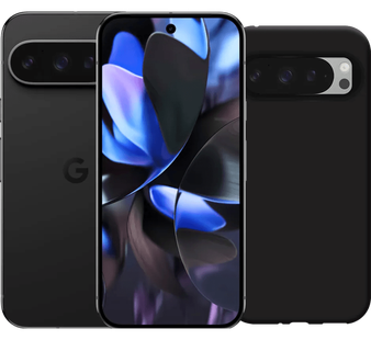 Google Pixel 9 Pro 128GB Zwart 5G + Just in Case Soft Design Back Cover Zwart