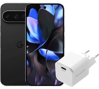 Google Pixel 9 Pro 128GB Zwart 5G + BlueBuilt Oplader 30W Wit