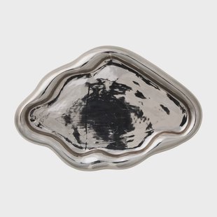 Plateau smoked - zilverkleurig - 2.8x28.5x19.5 cm