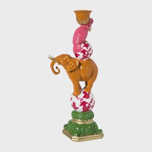 Kandelaar olifant - multikleur - 13x30 cm