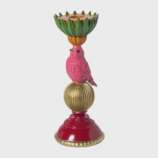 Kandelaar vogel - multikleur - ø10x25 cm