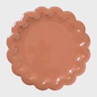 Plateau golvende rand - bruin - ø39.5x1.5 cm