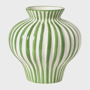Vaas stripes - groen/wit - ø21x21 cm
