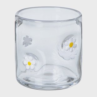 Waxinelichthouder madelief glas - transparant - ø10x10 cm