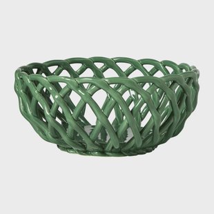 Broodmand keramiek - groen - ø20x9 cm