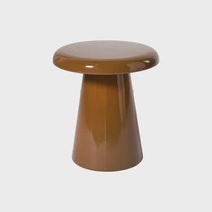 Bijzettafel metaal klein - bruin - ø30x33 cm