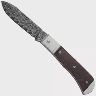 Kizer Trestle D V3760A3 Acid-Washed Damascus, Aluminum & Leopardwood, zakmes, Azo design