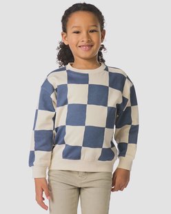 HEMA Kindertrui sweatstof blokken ecru (ecru)