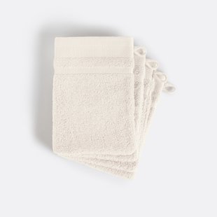 Set van 4 washandjes in gekamd katoen 600g/m2, Kheops