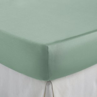 Hoeslaken in katoensatijn, omslag 30 cm, Opale