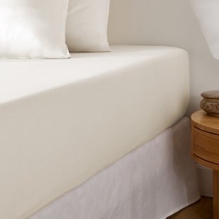 Hoeslaken in katoensatijn, omslag 30 cm, Opale