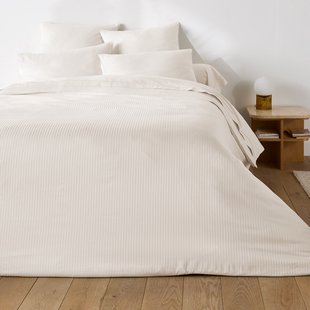 Kussensloop in katoensatijn, Opale gestreept