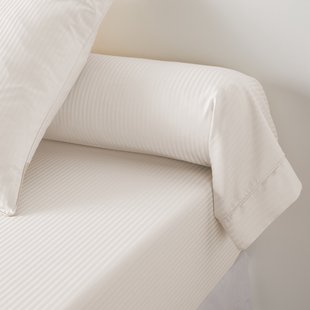 Bolstersloop in katoensatijn, Opale gestreept