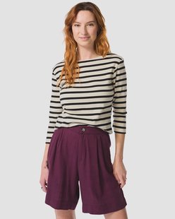 HEMA Dames T-shirt Cara wit/zwart (wit/zwart)