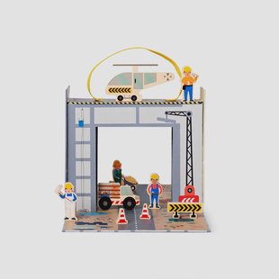 Speelkoffer met bouwplaats