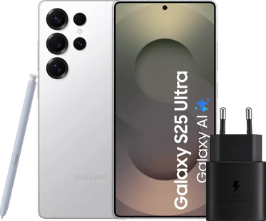 Samsung Galaxy S25 Ultra 512GB Wit 5G + Samsung Oplader 25 Watt Zwart