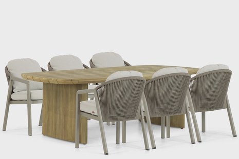 Santika Guss/Falcon 240 cm dining tuinset 7-delig