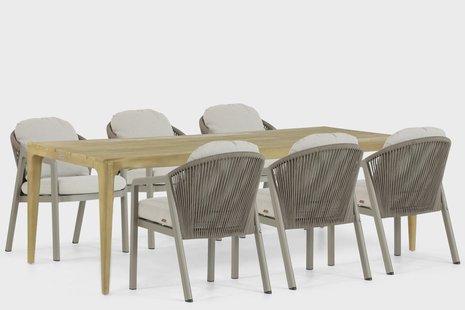 Santika Guss/Sentis 240 cm dining tuinset 7-delig