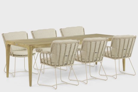4 Seasons Outdoor Fabrice/Sentis 240 cm dining tuinset 7-delig