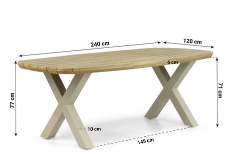 Lifestyle Falcon/Cardiff dining tuintafel 240 x 120 cm