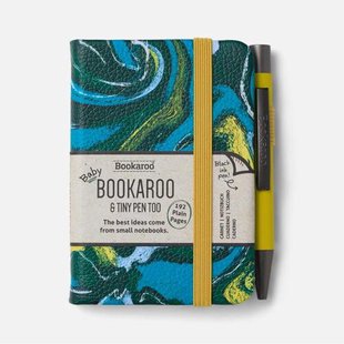 Bookaroo A7 Notebook & Pen - Forest & Chart - Marble