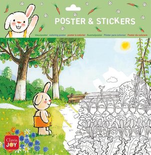 Kleurposter Rikki in de groentetuin