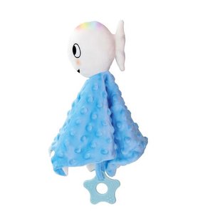 Klein wit visje knuffeldoekje (blauw)