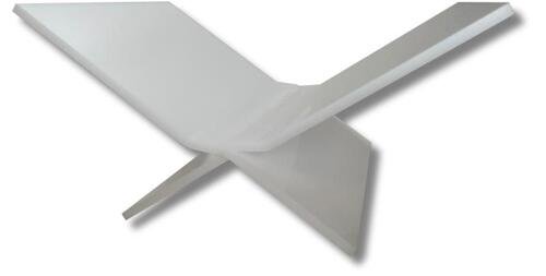 Boekenstandaard perspex middel design Melkwit transparant