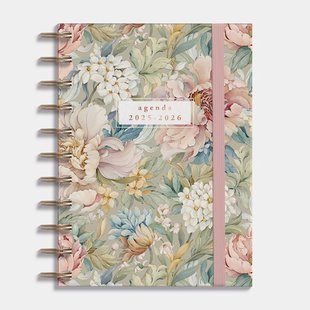 Agenda Spiraal A6 D2 25/26 Vintage Bloemen