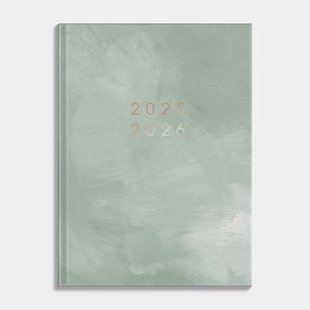 Agenda Pocket A6 D2 25/26 Verstructuur Grijsgroen
