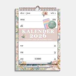 Spiraalkalender A4 2026 Vintage Pioenrozen