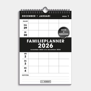 Familieplanner Spiraal 2026 A4 Basic