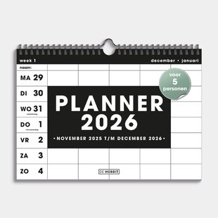 Familieplanner Spiraal 2026 A4 Basic