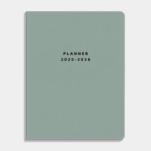 Flex Planner Medium D2 25/26 Lederlook Grijsgroen
