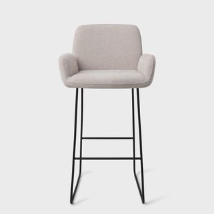 Jesper Home Barkruk 'Misaki' Slide Black, kleur Pretty Plaster (zithoogte 75cm)