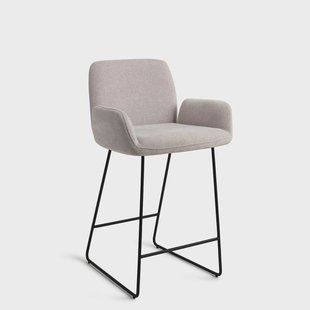 Jesper Home Barkruk 'Misaki' Slide Black, kleur Pretty Plaster (zithoogte 65cm)