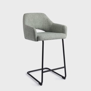 Jesper Home Barkruk 'Yanai' Arch Black, kleur Soft Sage (zithoogte 66cm)