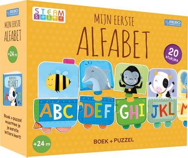 Puzzeltrein 20 stukjes en boek - Mijn eerste alfabet