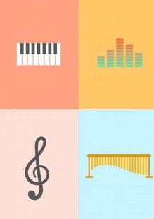 Notenbalken Leeg Notitieboek (A4) Zachte kaft- Colourful- Allets comfort