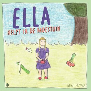 Ella helpt in de moestuin
